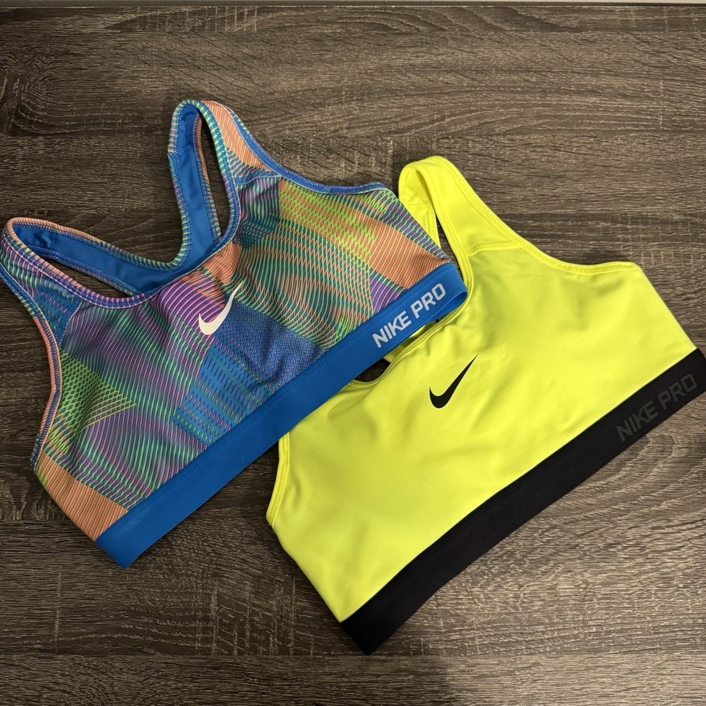 Nike Pro Dri-Fit sports bra Lot Of 2 Medium Racerback Performance Padded